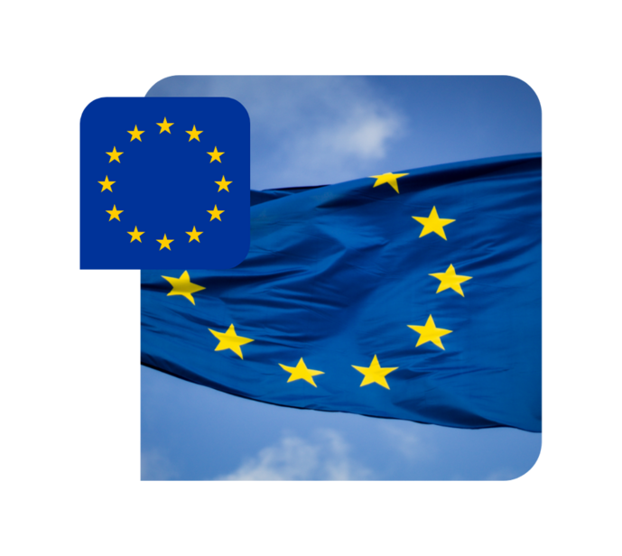 Sprache Europa - Abbildung der Europa Flagge