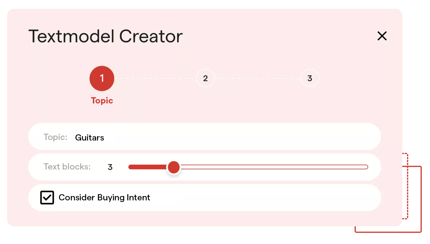 Textmodel Creator Step 1