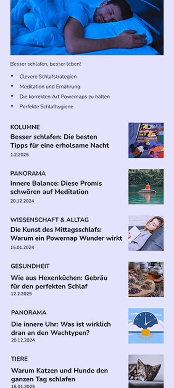 Mobile 6 newsletter overlay