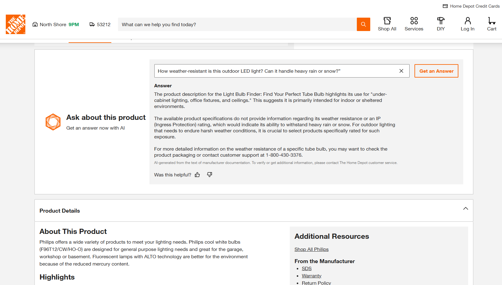 Home Depot Product Chat