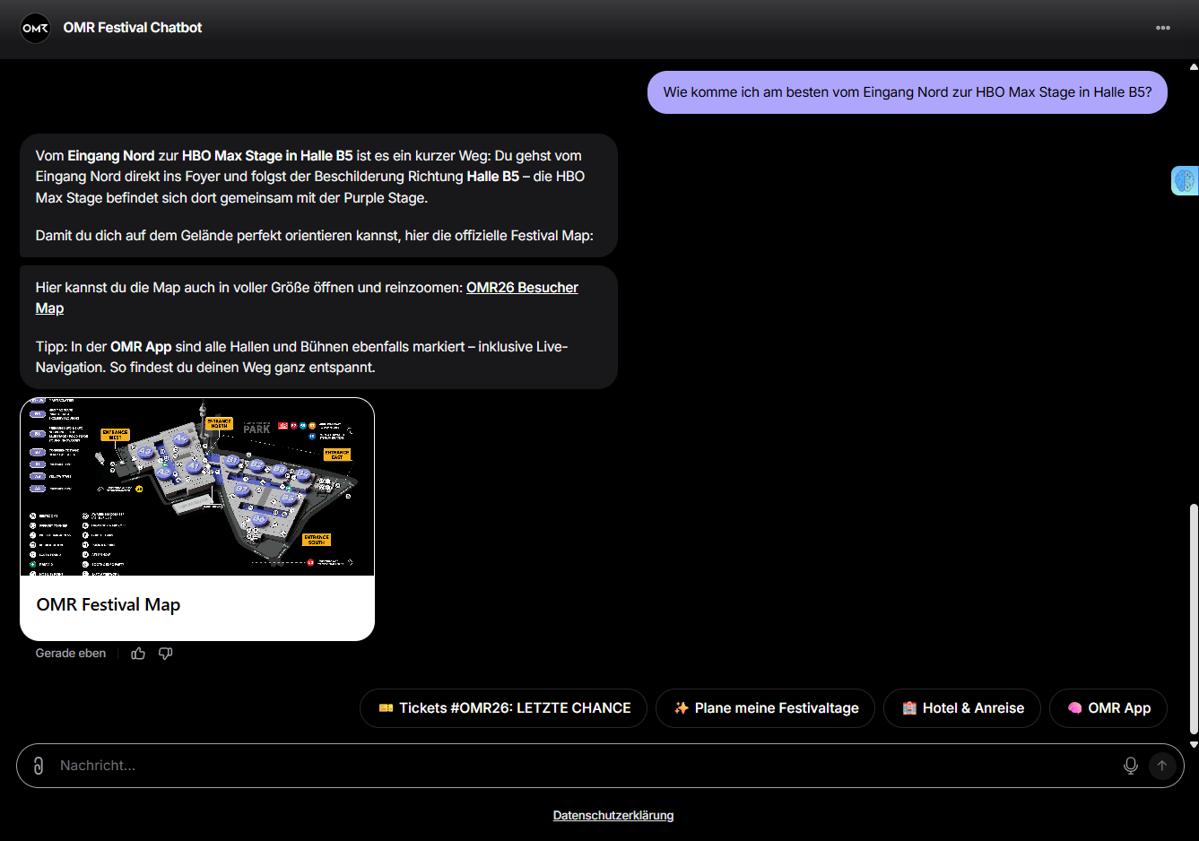OMR Chat Speaker Programm Follow up Weg bearbeitet