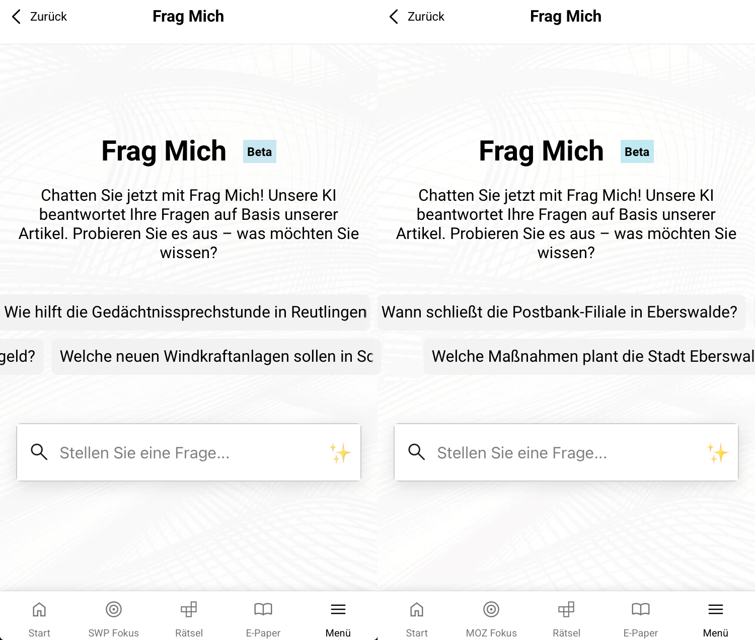 Starterfragen Use Caste SWP MOZ