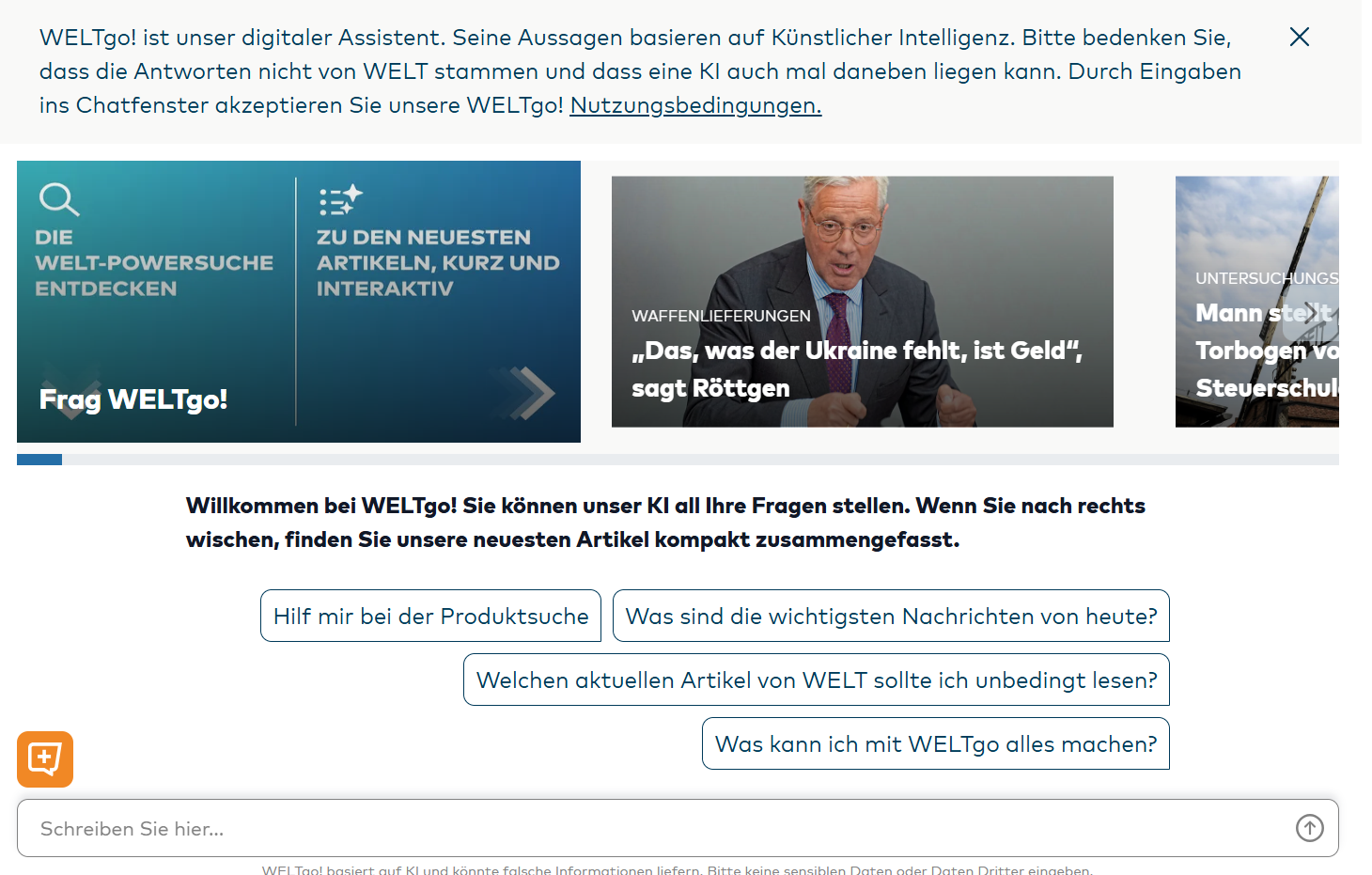 Starterfragen Use Case WELTgo