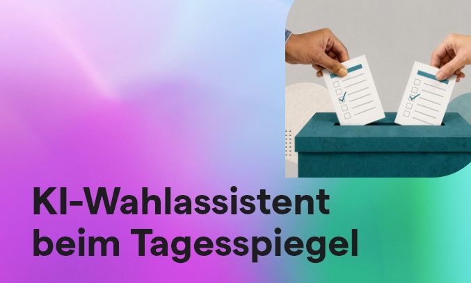 KI-Wahlassistent beim Tagesspiegel: Wahlprogramme mit KI interaktiv erschließen und vergleichen Blogbeitrag KI Wahlassistent Tagesspiegel