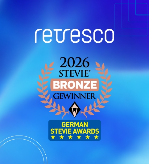 German Stevie Award: Retresco für interaktive KI-Unternehmensanwendung ausgezeichnet 2026 Briefmarke