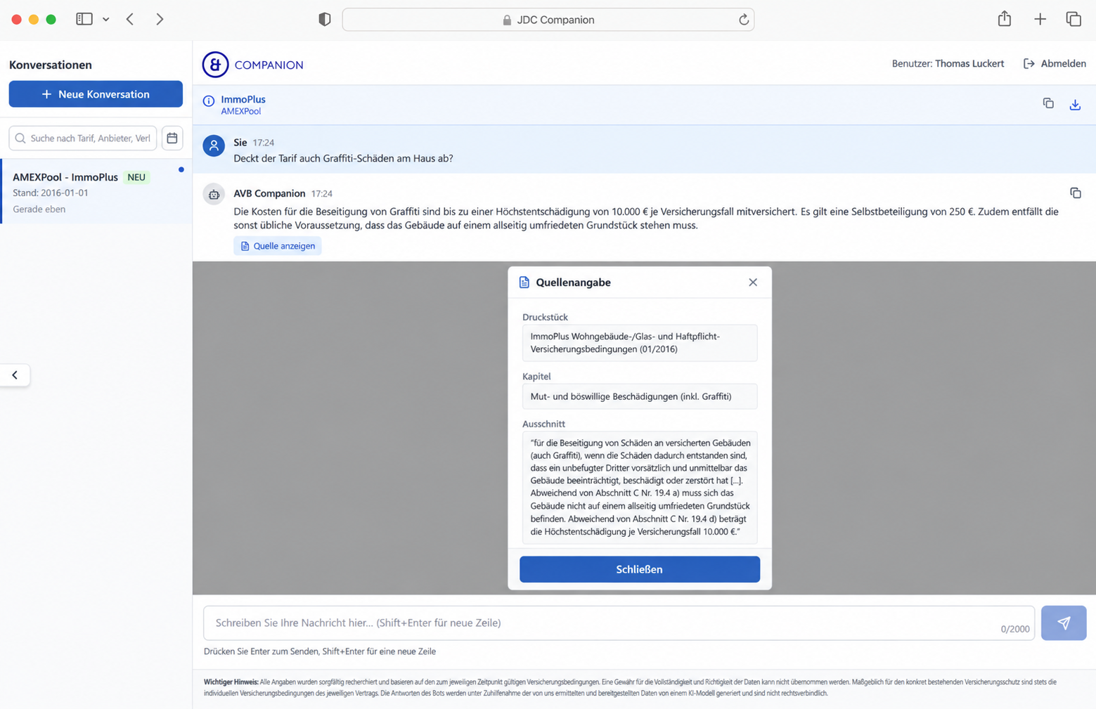 JDC Companion: Der KI-Fachassistent JDC Companion informiert über Tarifleistungen und verweist auf relevante Fundstellen