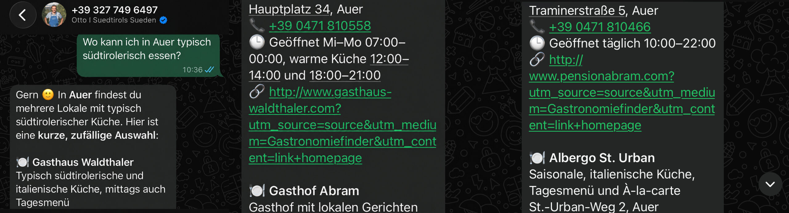 Otto Restaurant Tipps: KI-gestützte Reiseberatung per WhatsApp: Der Südtiroler KI-Assistent Otto liefert regionale Restaurant-Tipp